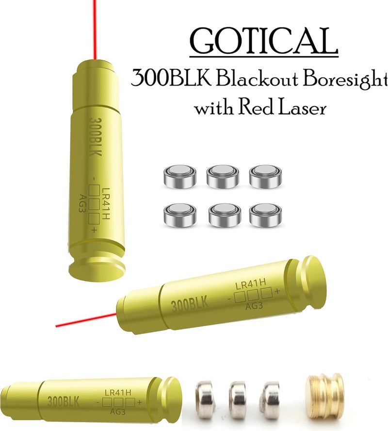 Gotical 300BLK Blackout Boresight with Red Laser 7.62x35mm Bore Sighter, 6 Batteries - Image 2
